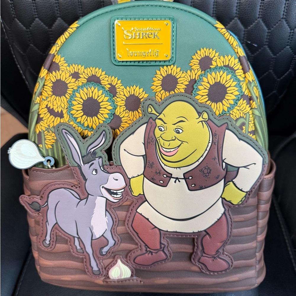 Loungefly Shrek and Donkey Backpack with Sunflower Design
